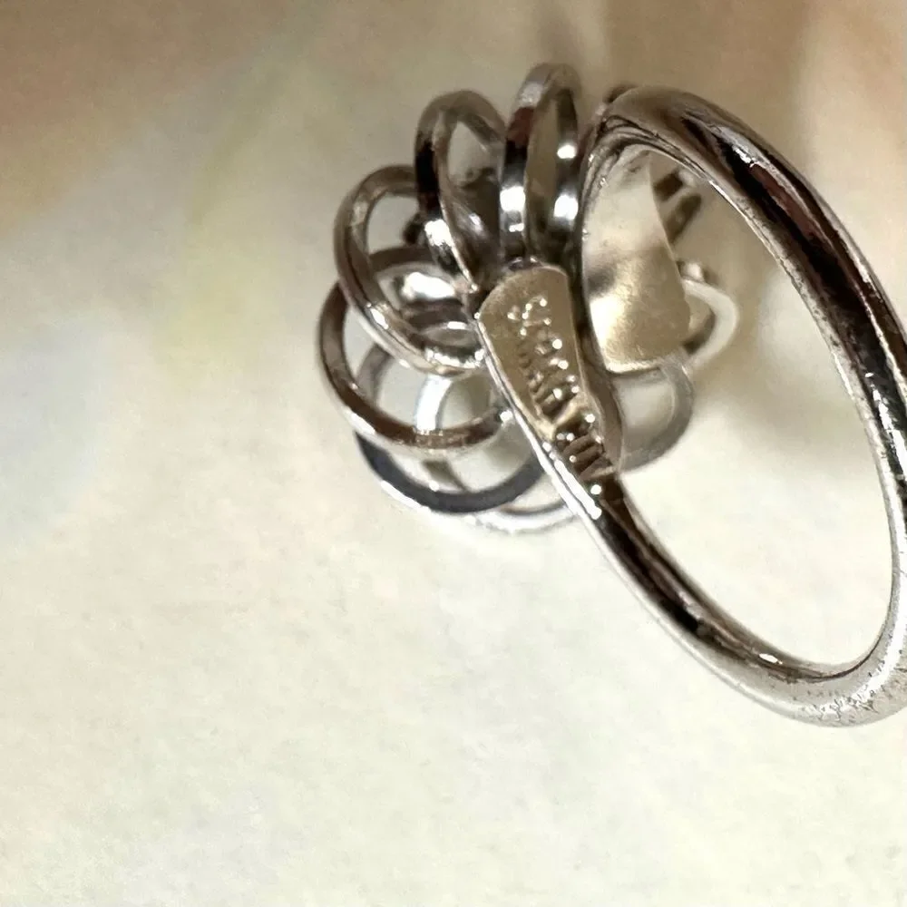 Sarah Coventry silver  tone and black ring